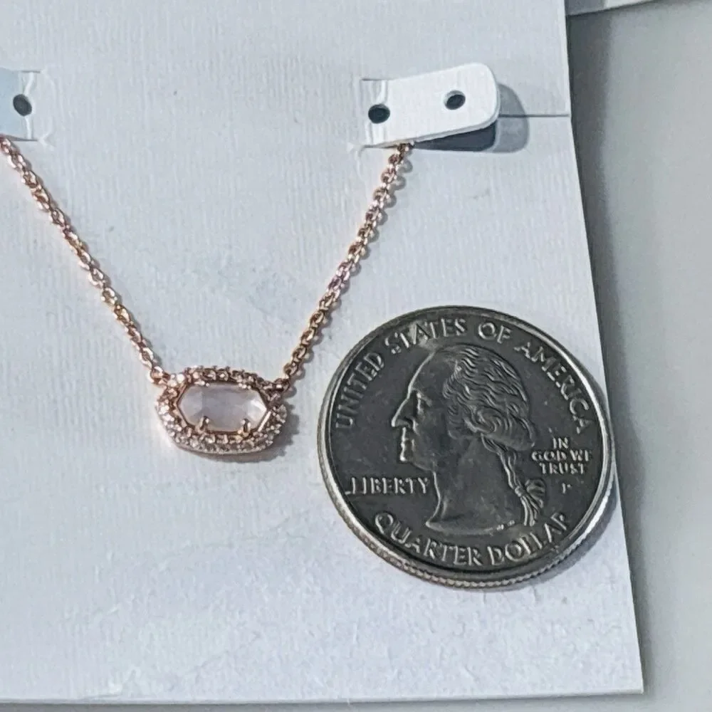 Kendra Scott Chelsea Necklace Mother of Pearl Pendant Rose Gold Tone NEW - Picture 10 of 10
